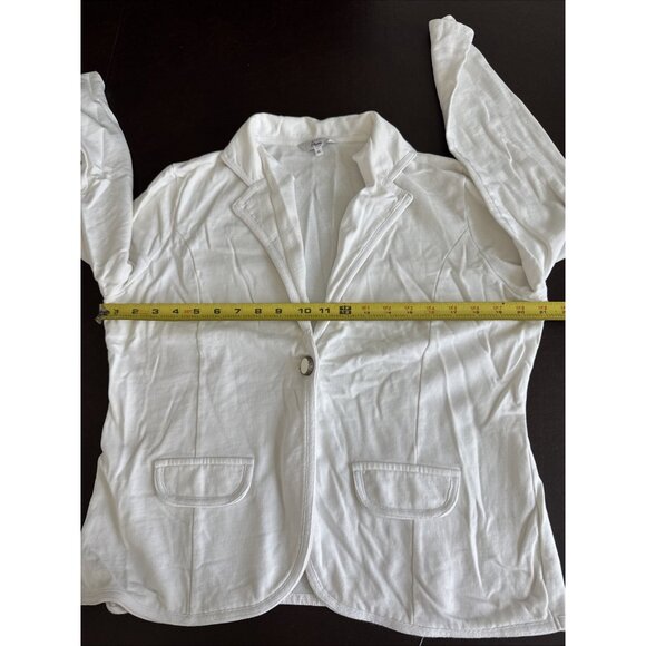 Miss Etam Womens White Button-Front Blazer Jacket XL - Picture 8 of 9